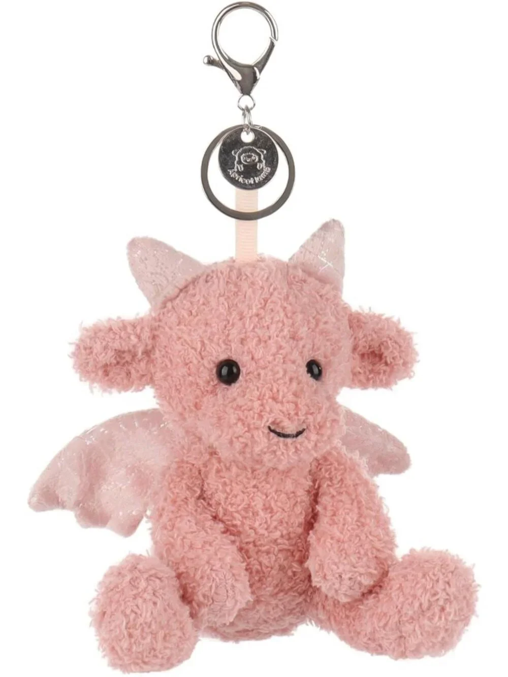Cute Apricot Lamb Dragon Plush Keychain Toy for Kids' Backpack or Purse, 4.8